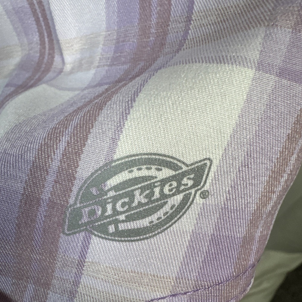 Dickies Snap Shirt Womens M Purple Plaid Cooling Utility Workwear NWT - Picture 5 of 14